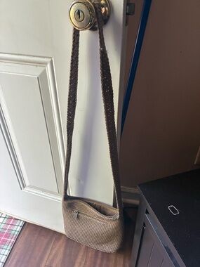 Woven Crossbody Shoulder Bag in Brown